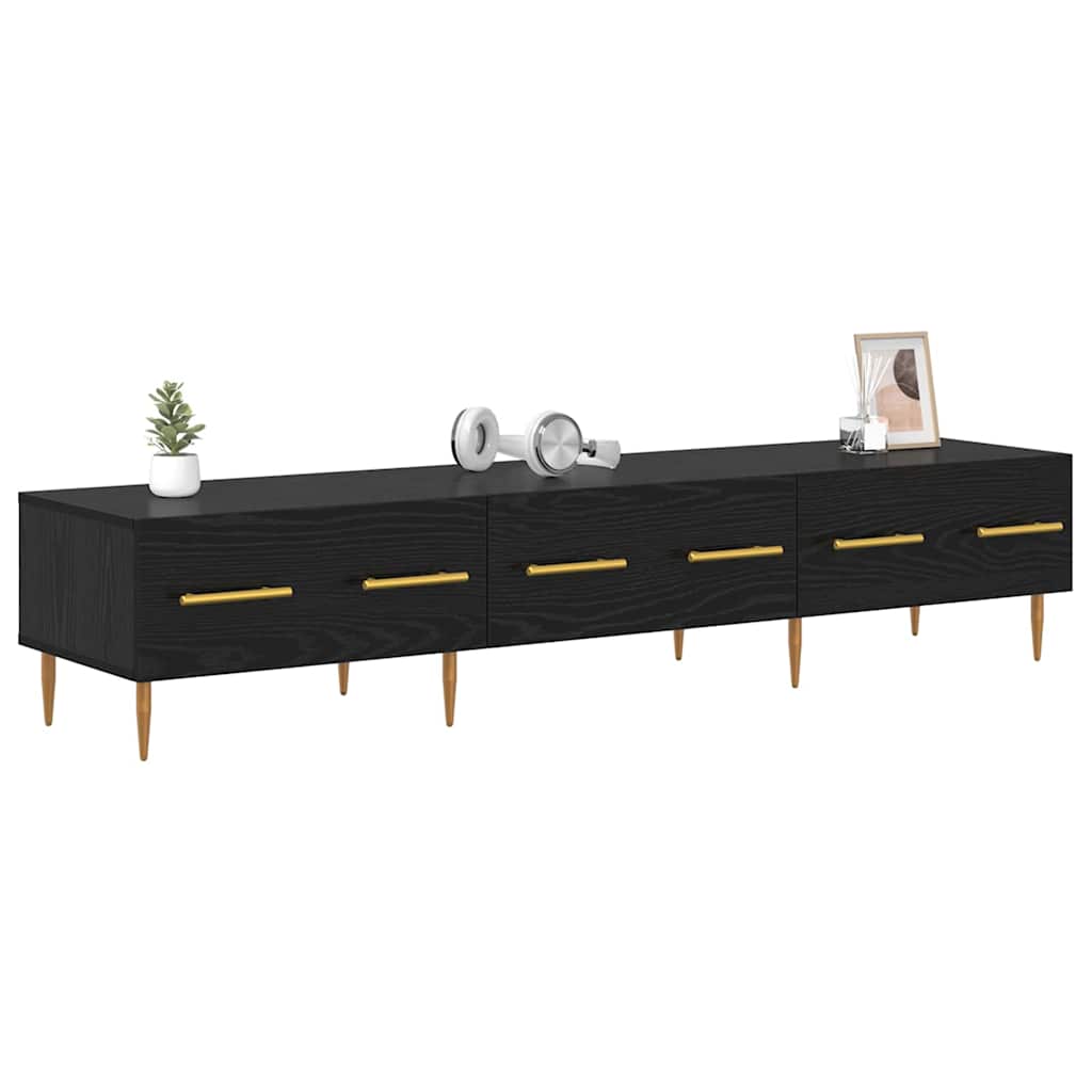 TV-Schränk Schwarz Eichen-Optik 150 x 36 x 30 cm Holzwerkstoff
