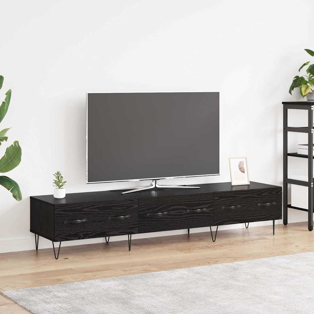 TV-Schränk Schwarz Eichen-Optik 150 x 36 x 30 cm Holzwerkstoff