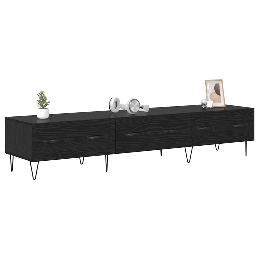 TV-Schränk Schwarz Eichen-Optik 150 x 36 x 30 cm Holzwerkstoff
