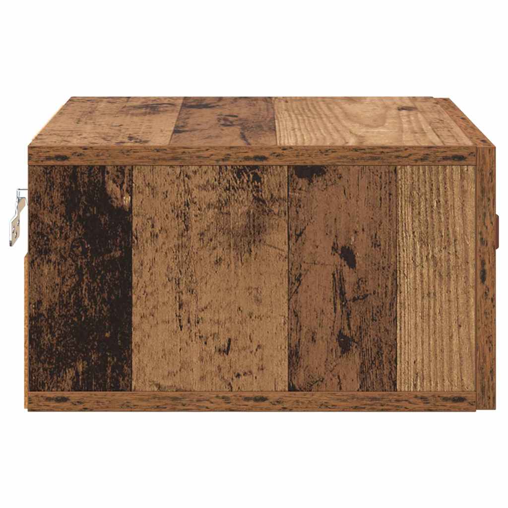 Wandmontiertes Nachttischchen Altholz 35 x 35 x 20 cm
