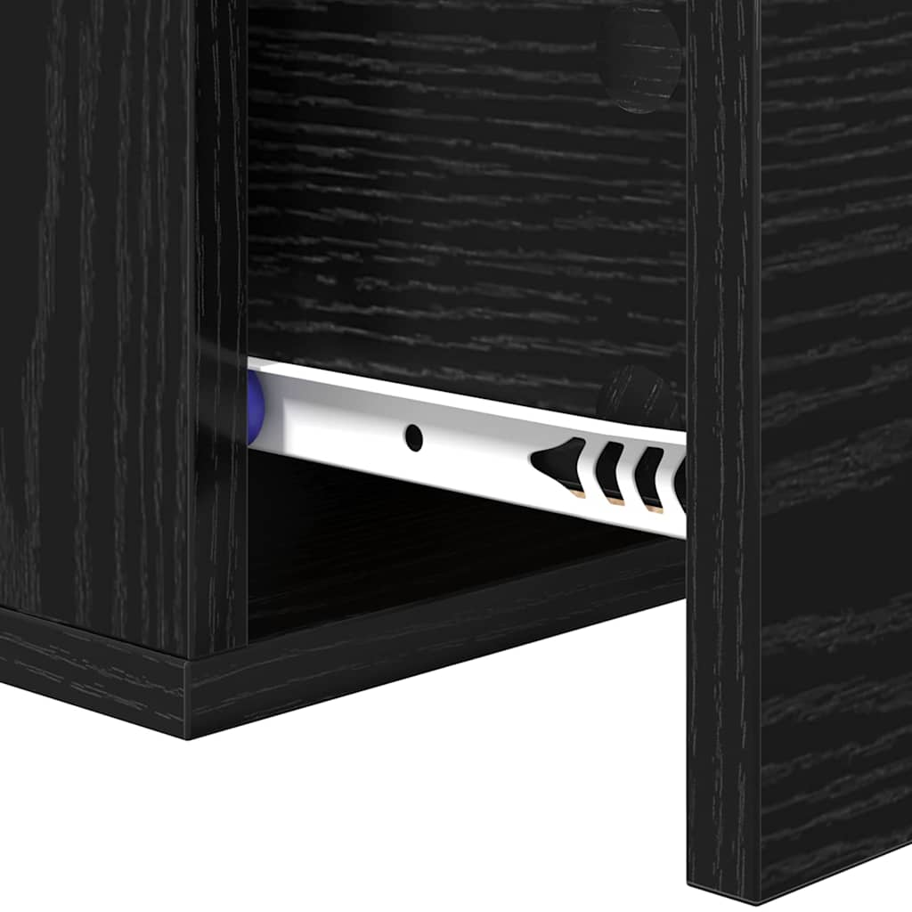 Wandmontiertes Nachttischchen Schwarz Eichen-Optik