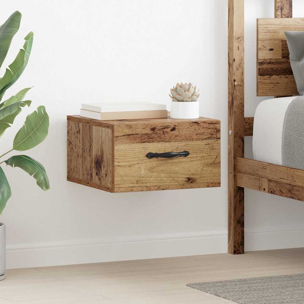 Nachttisch mit Schubladen Altholz 35 x 35 x 20 cm Holzwerkstoff