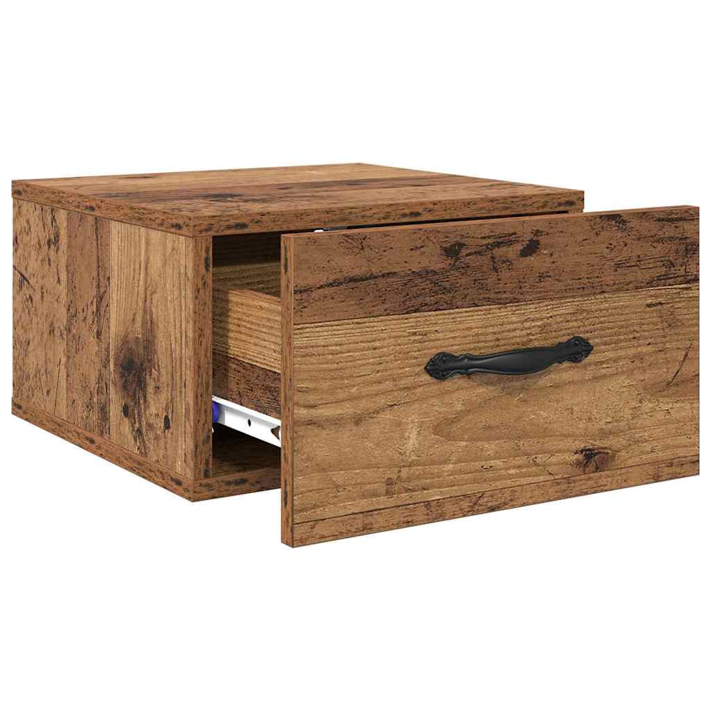 Nachttisch mit Schubladen Altholz 35 x 35 x 20 cm Holzwerkstoff