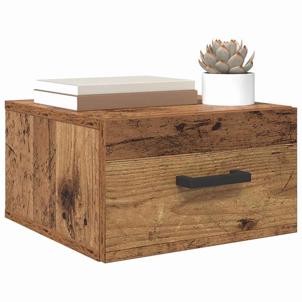 Nachttisch mit Schubladen Altholz 35 x 35 x 20 cm Holzwerkstoff