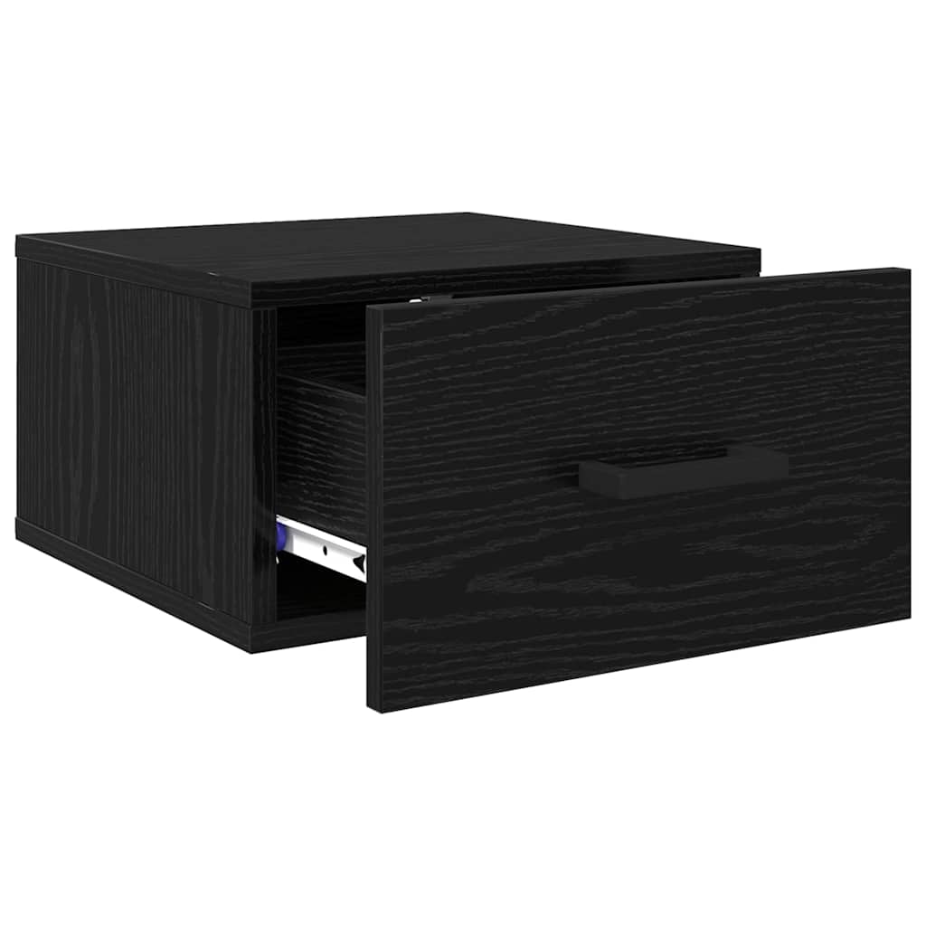 Nachttisch 2 pcs Schwarz Eichen-Optik 35 x 35 x 20 cm