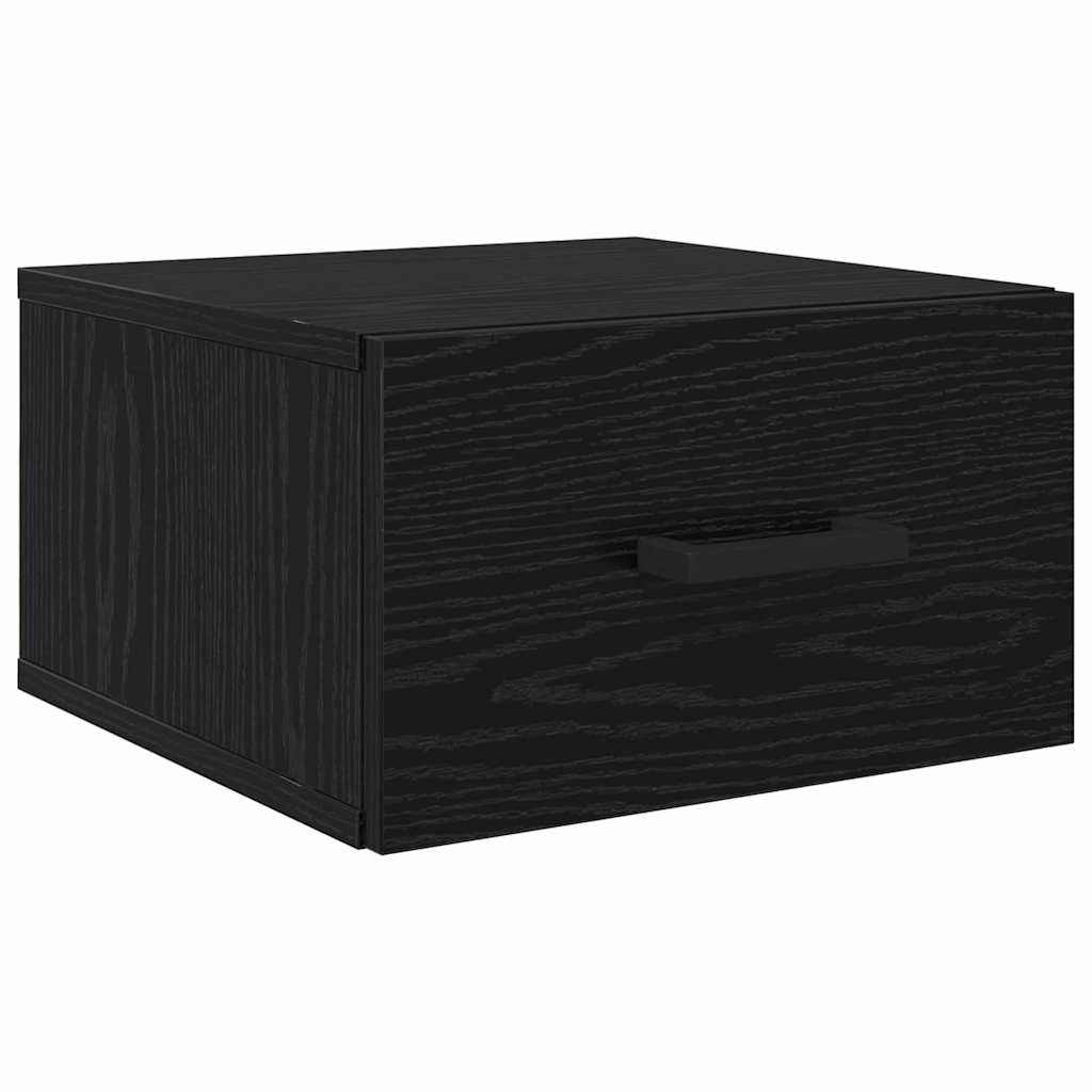 Nachttisch 2 pcs Schwarz Eichen-Optik 35 x 35 x 20 cm