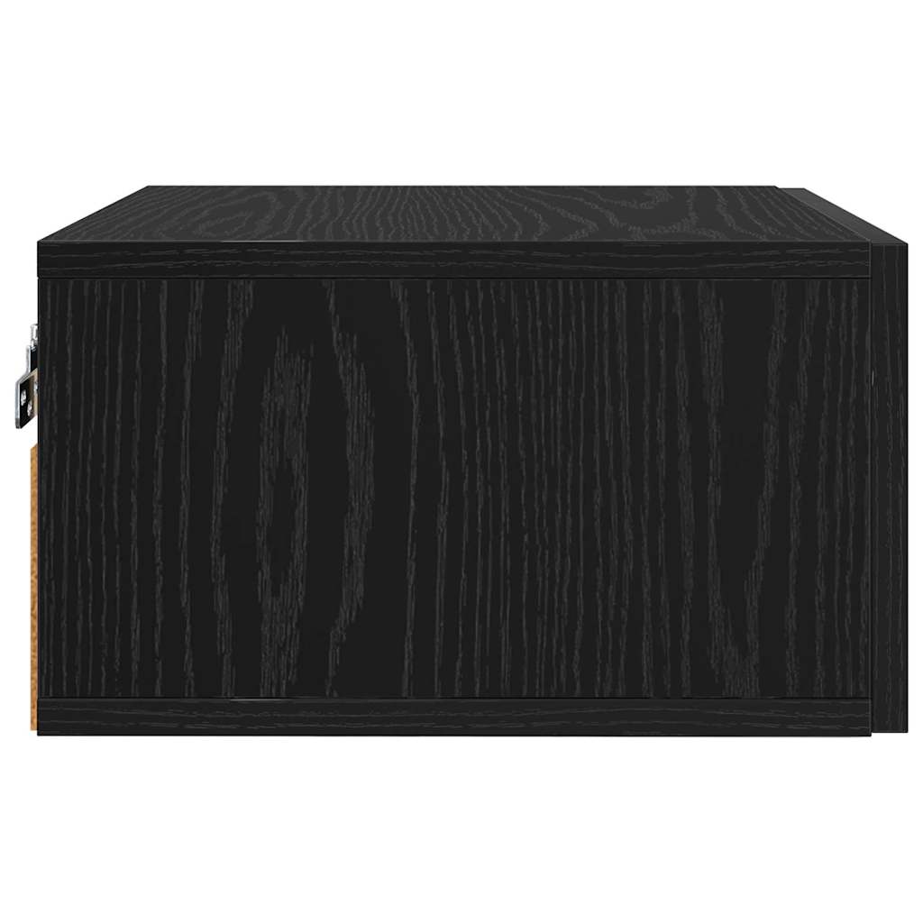 Nachttisch 2 pcs Schwarz Eichen-Optik 35 x 35 x 20 cm