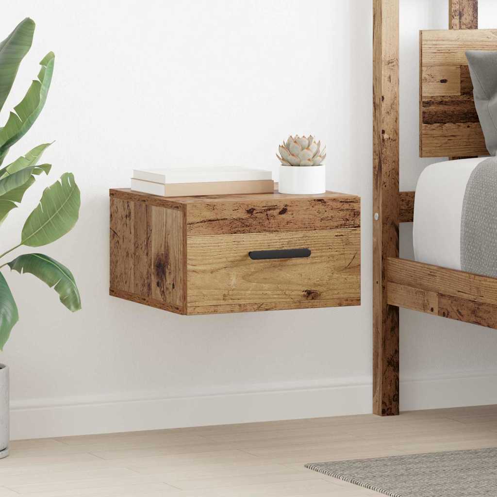 Nachttisch Wandmontiert Altholz 35 x 35 x 20 cm Holzwerkstoff