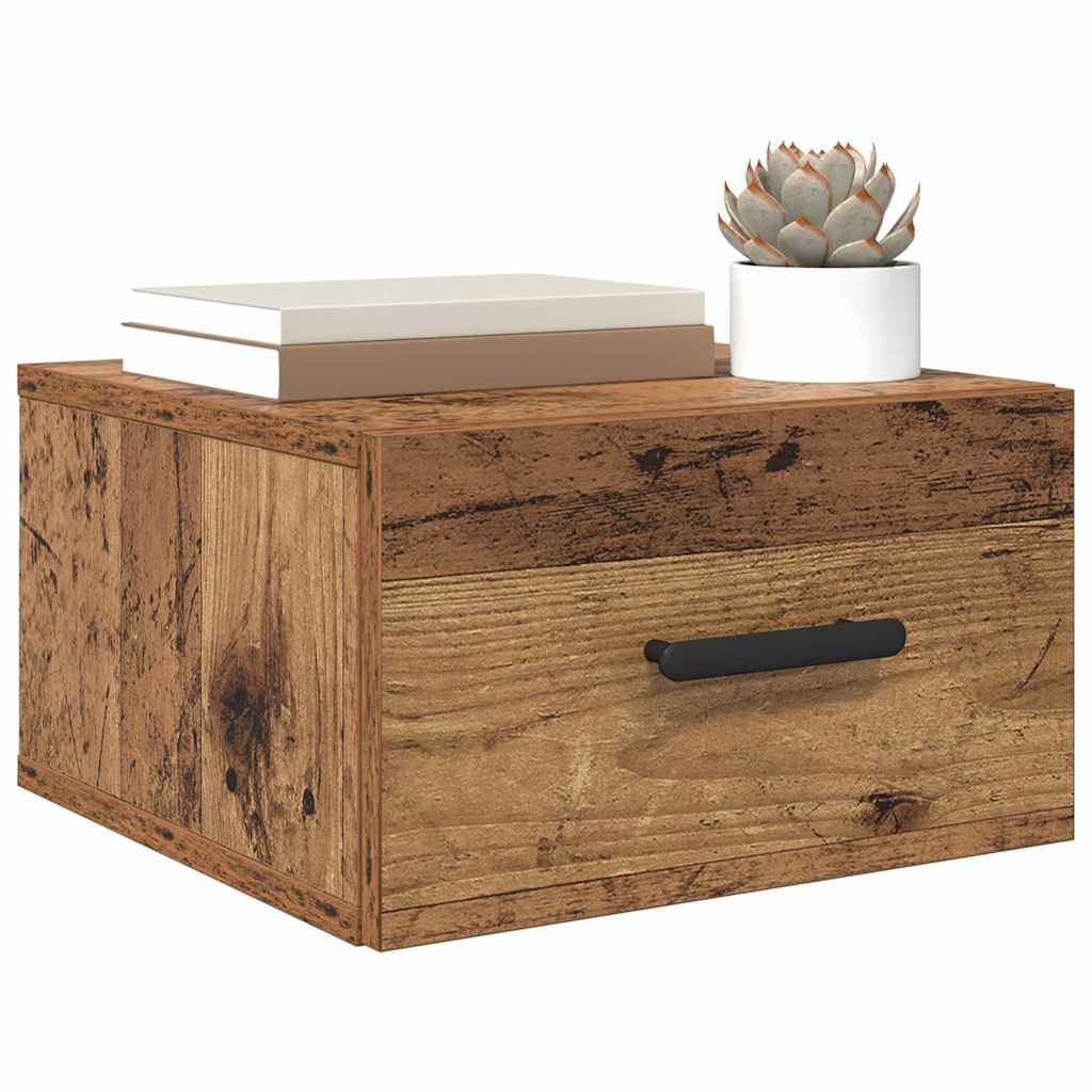 Nachttisch Wandmontiert Altholz 35 x 35 x 20 cm Holzwerkstoff
