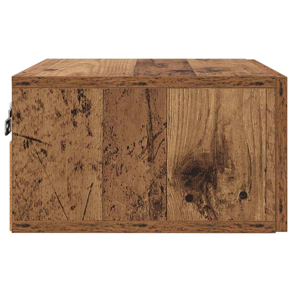 Nachttisch Wandmontiert Altholz 35 x 35 x 20 cm Holzwerkstoff
