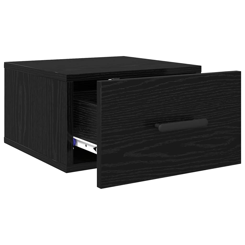 Nachttisch 2 pcs Schwarz Eichen-Optik 35 x 35 x 20 cm