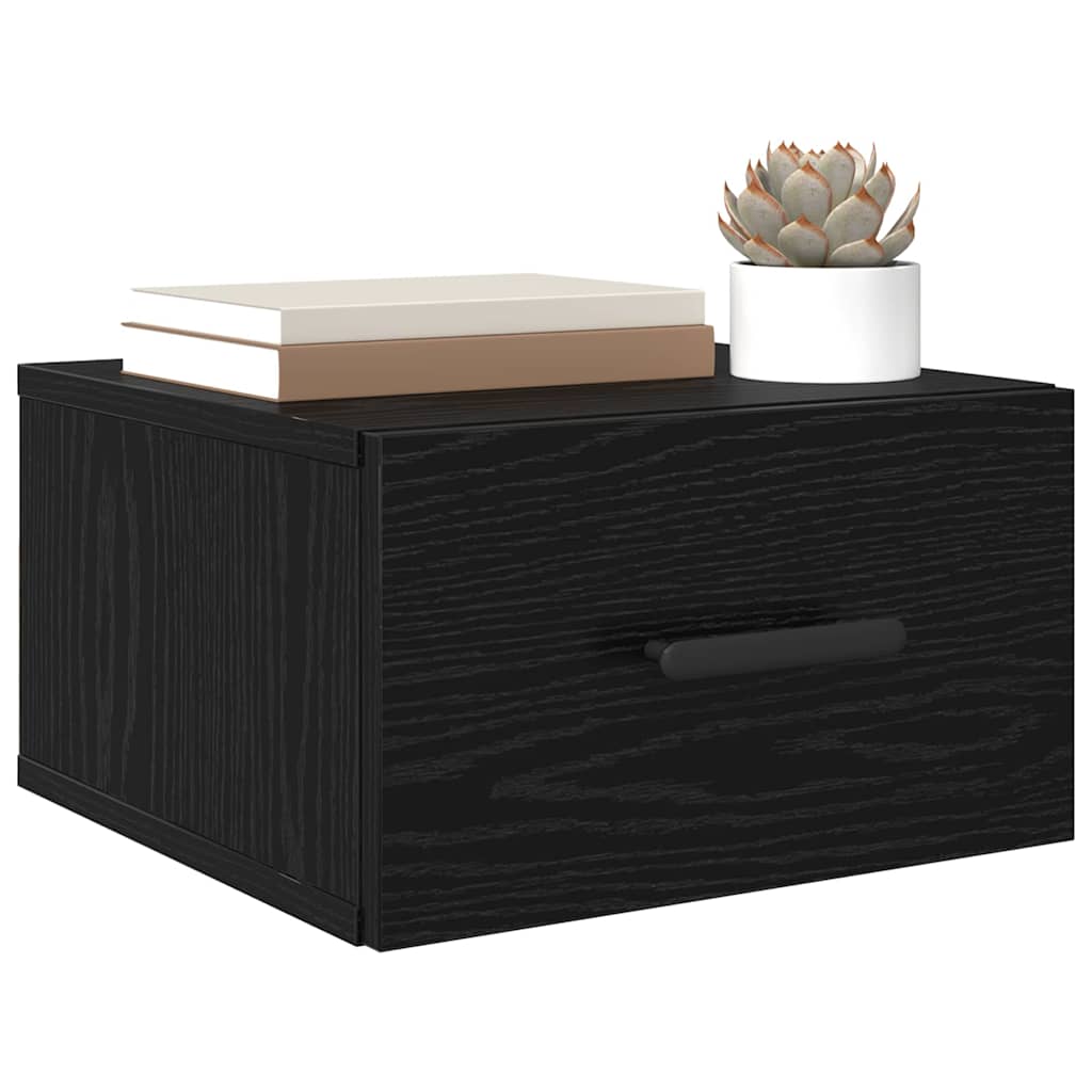Nachttisch 2 pcs Schwarz Eichen-Optik 35 x 35 x 20 cm