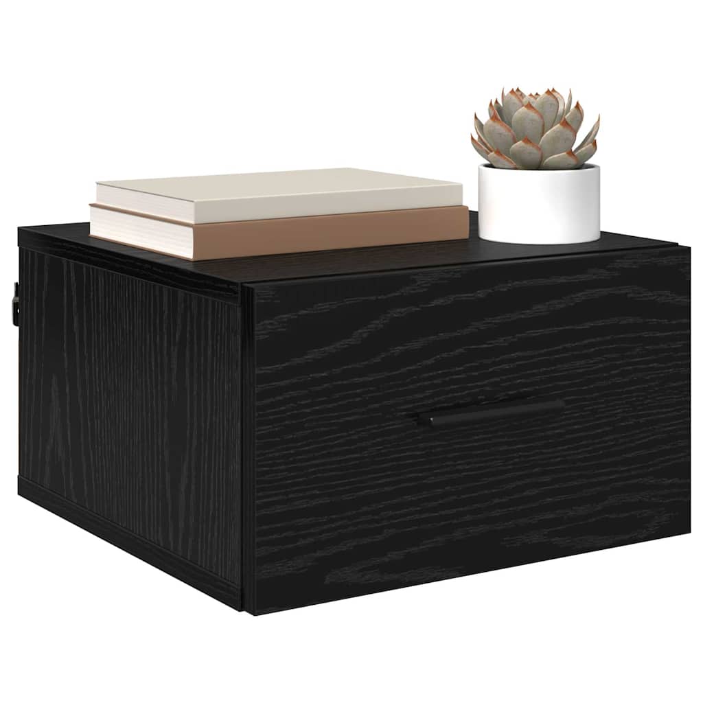 Nachttisch Schwarz Eichen-Optik 35 x 35 x 20 cm Holzwerkstoff