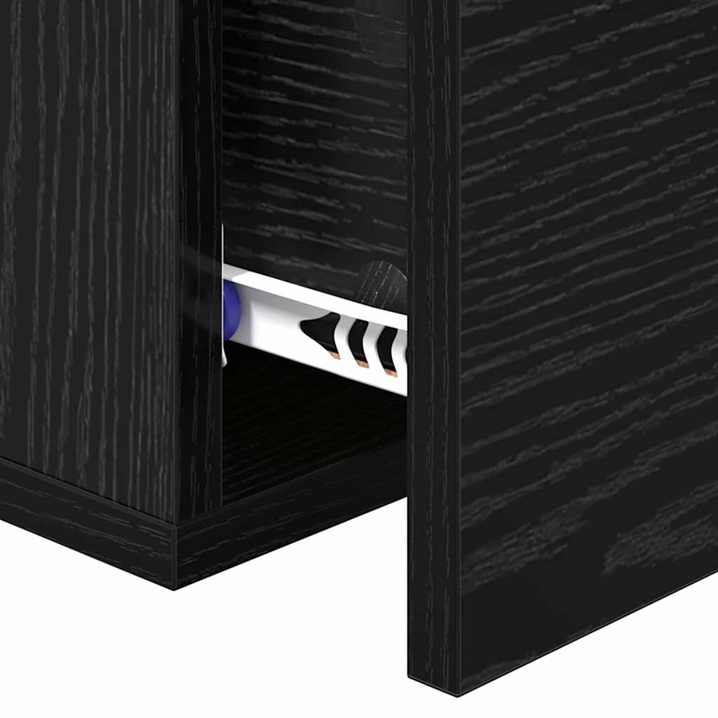 Nachttisch 2 pcs Schwarz Eichen-Optik 35 x 35 x 20 cm