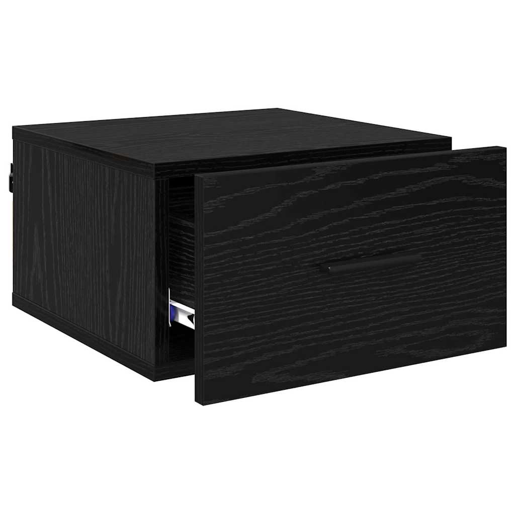 Nachttisch 2 pcs Schwarz Eichen-Optik 35 x 35 x 20 cm