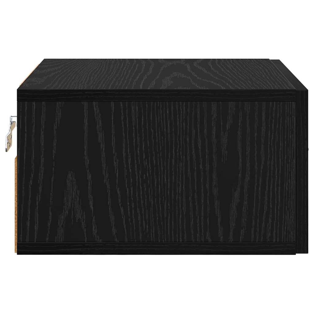 Nachttisch 2 pcs Schwarz Eichen-Optik 35 x 35 x 20 cm