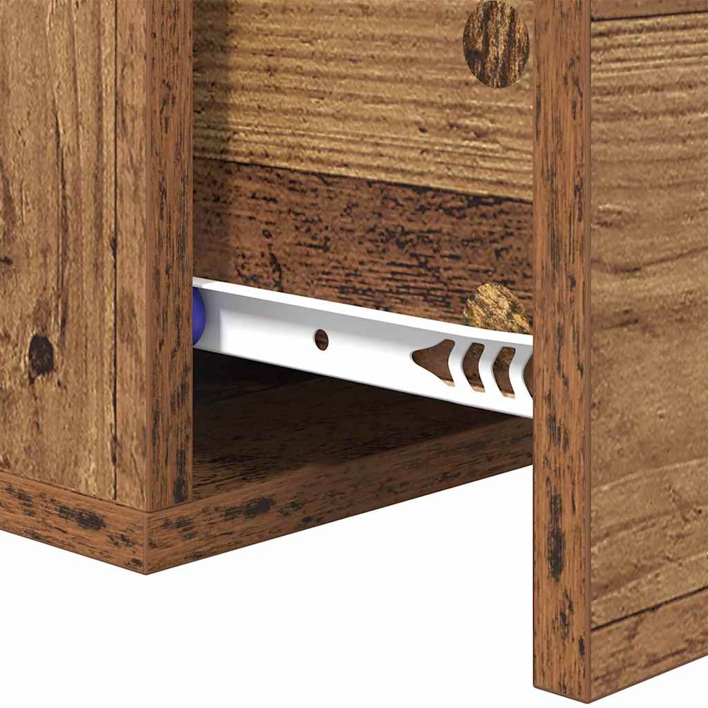 Nachttisch Wandmontiert Altholz 35 x 35 x 20 cm Holzwerkstoff