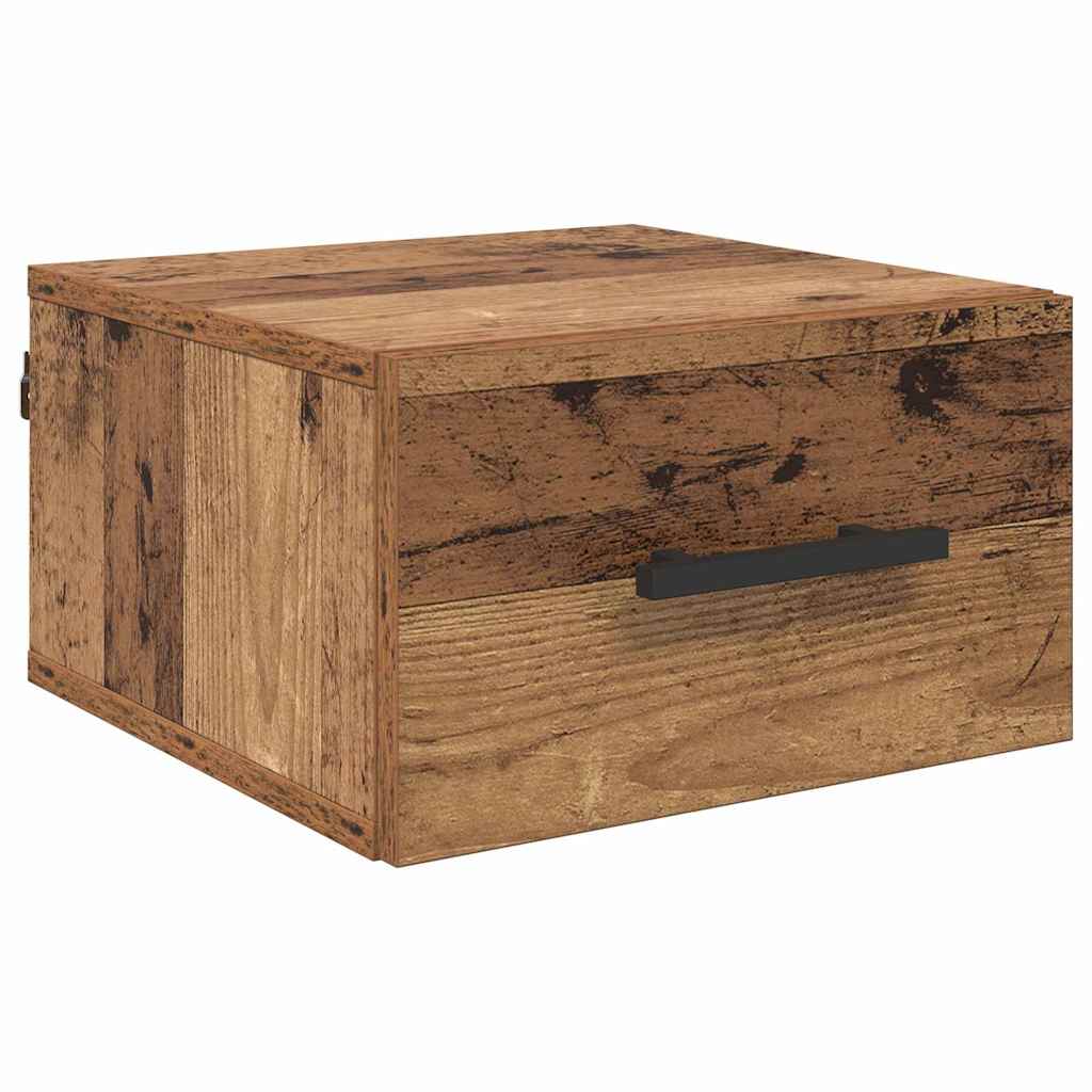 Nachttisch Wandmontiert Altholz 35 x 35 x 20 cm Holzwerkstoff