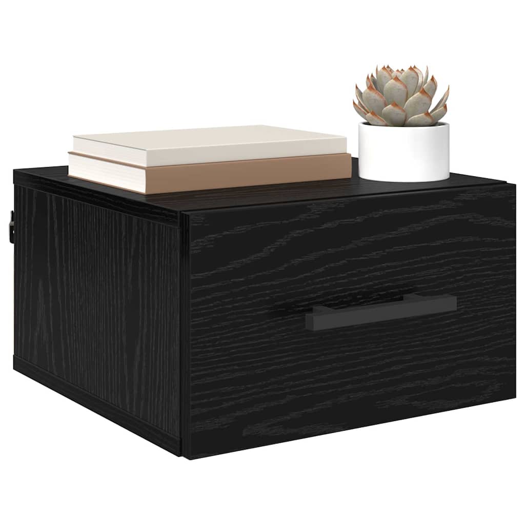 Nachttisch Schwarz Eichen-Optik 35 x 35 x 20 cm Holzwerkstoff