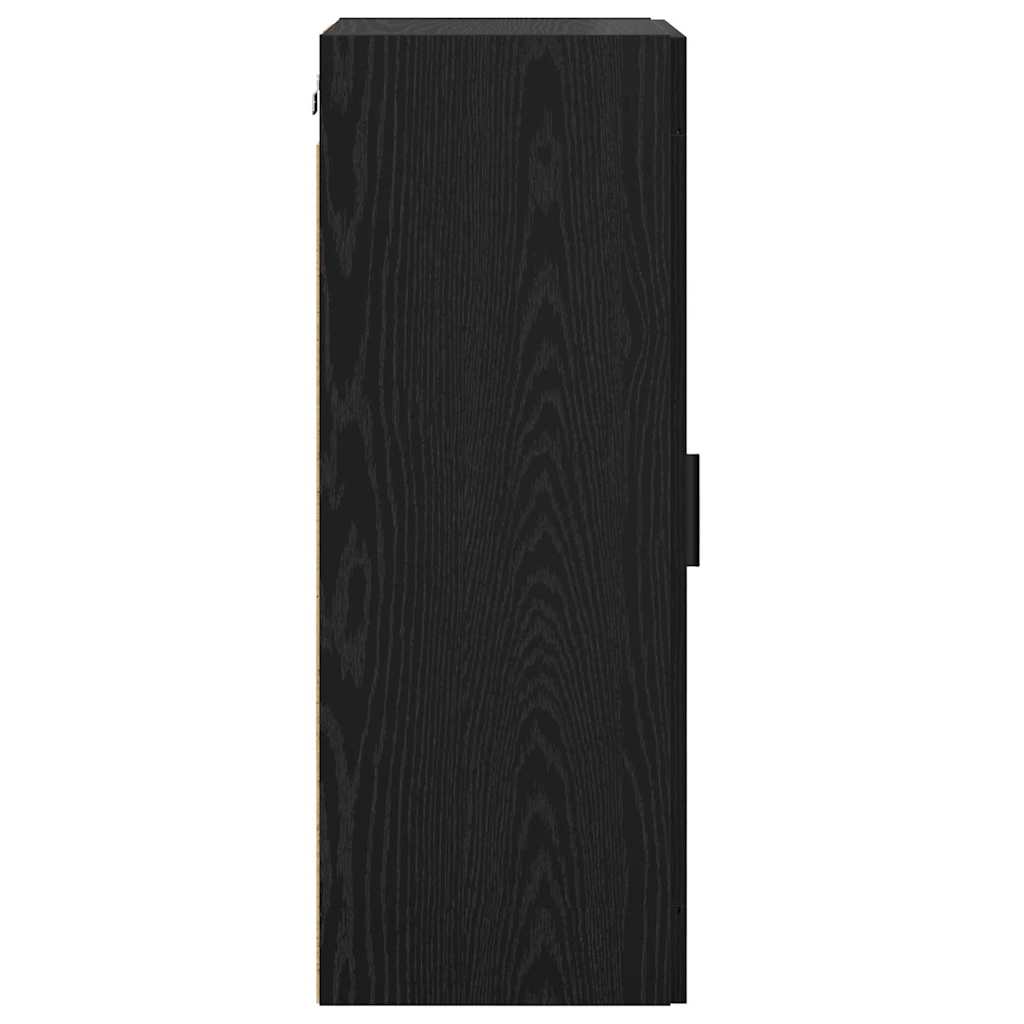 Wandschrank Schwarz Eichen-Optik 34,5 x 34 x 90 cm