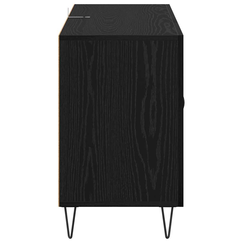 Sideboard Schwarz Eichen-Optik 100 x 36 x 60 cm Holzwerkstoff