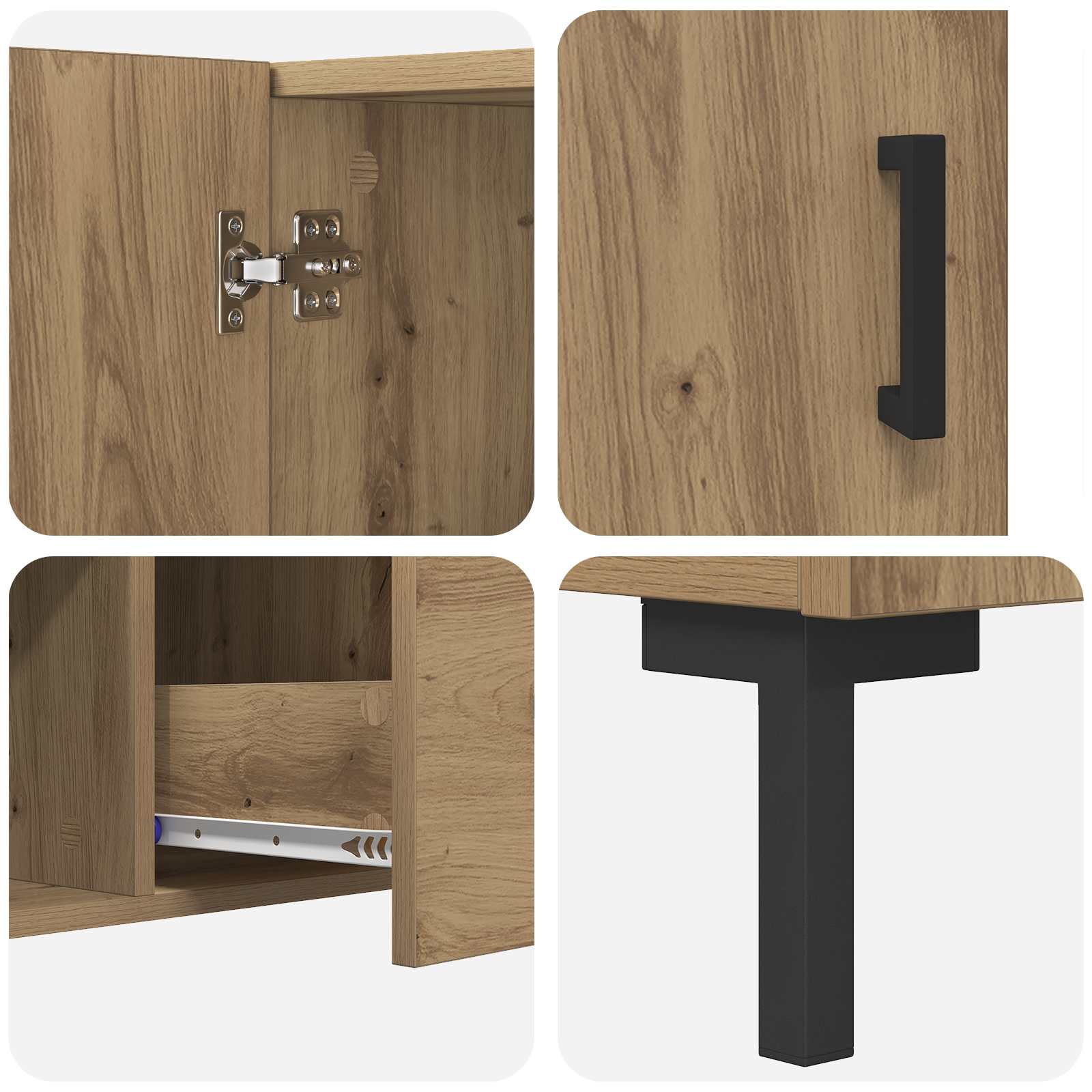 Sideboard Artisan-Eiche 100 x 36 x 60 cm Holzwerkstoff