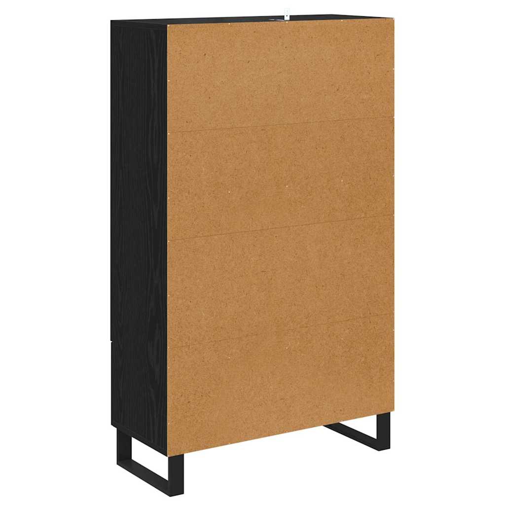 Highboard Schwarz Eichen-Optik 69,5 x 30 x 115 cm Holzwerkstoff