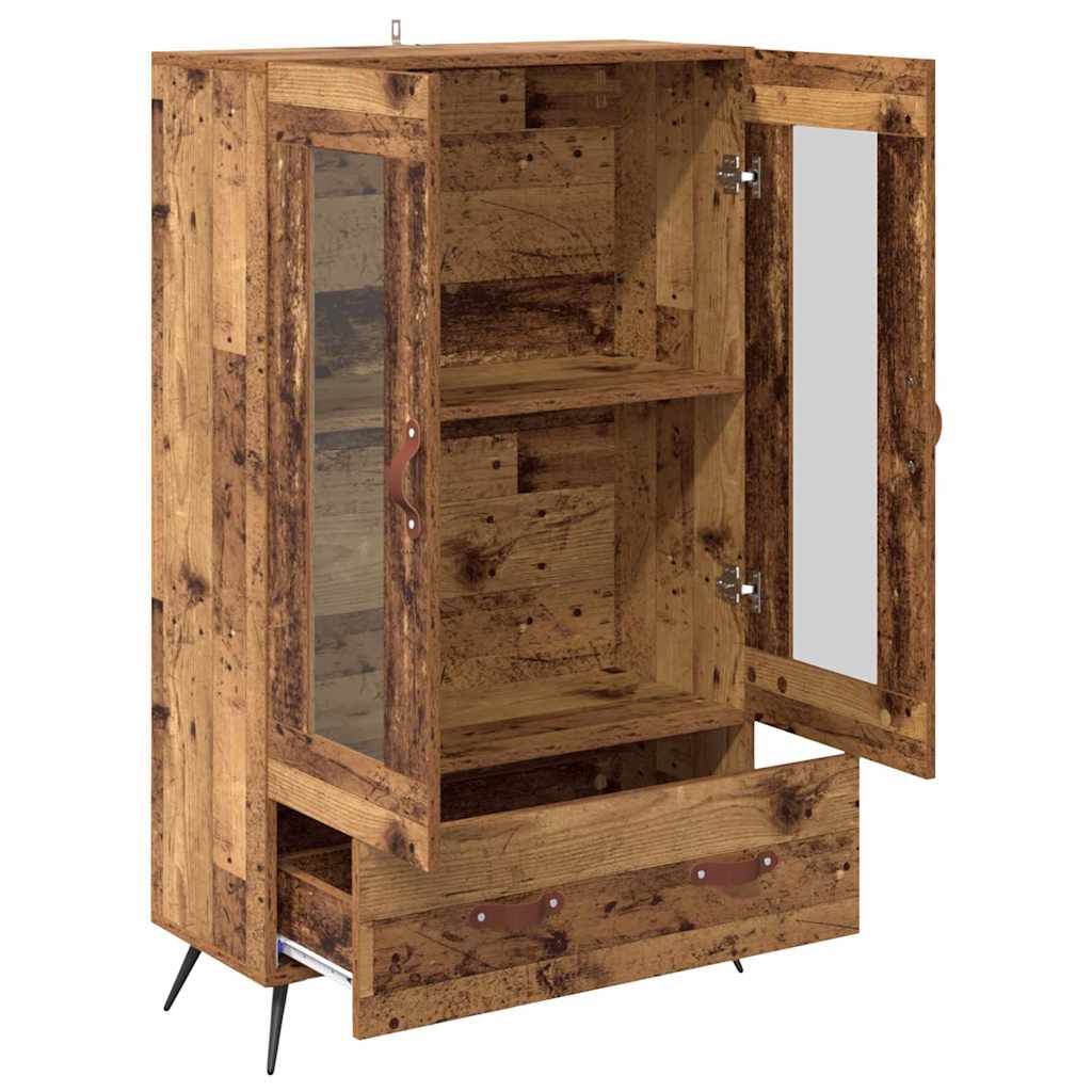 Highboard Altholz 69,5 x 31 x 115 cm Engineered Wood und Glas