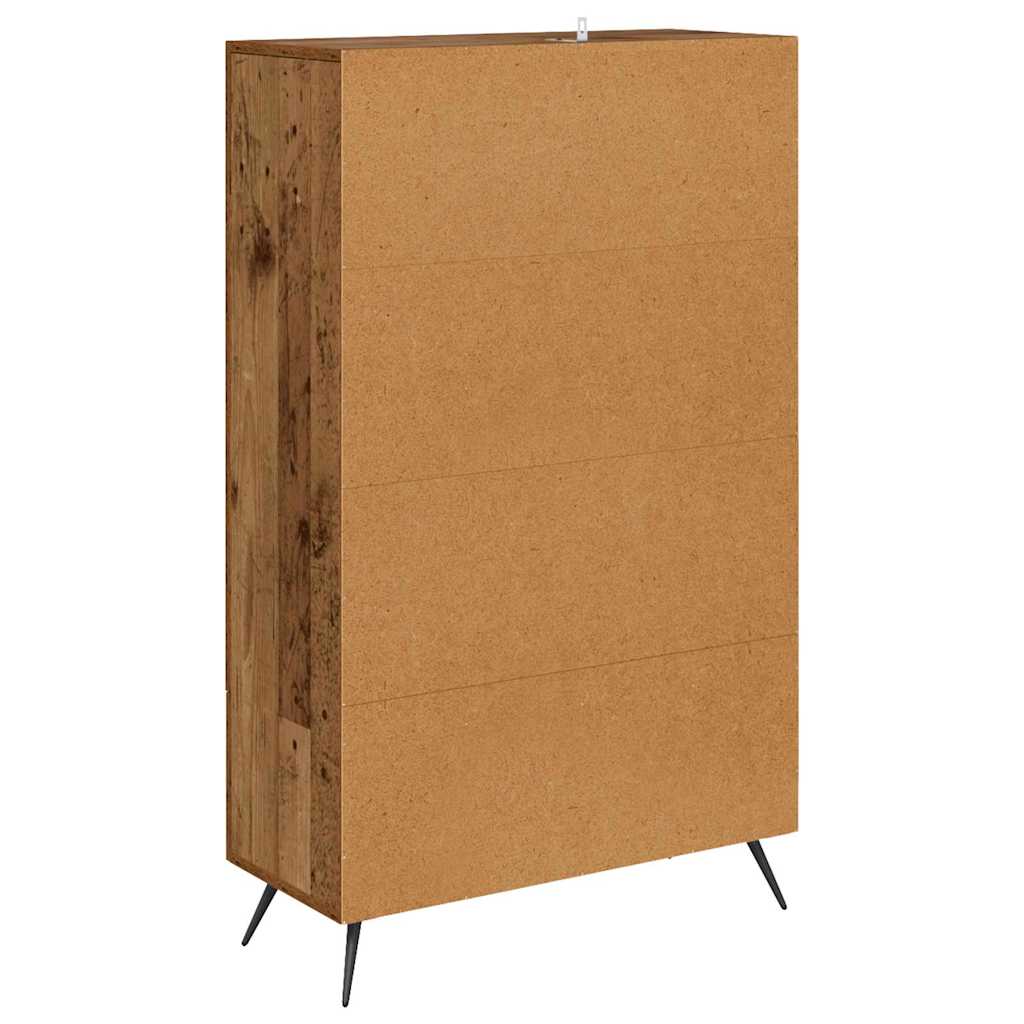 Highboard Altholz 69,5 x 31 x 115 cm Engineered Wood und Glas