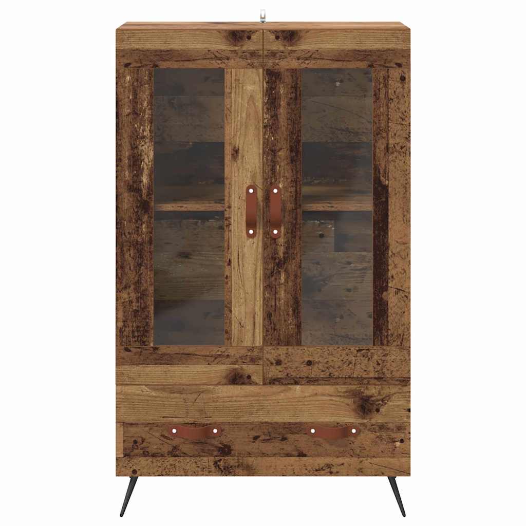 Highboard Altholz 69,5 x 31 x 115 cm Engineered Wood und Glas