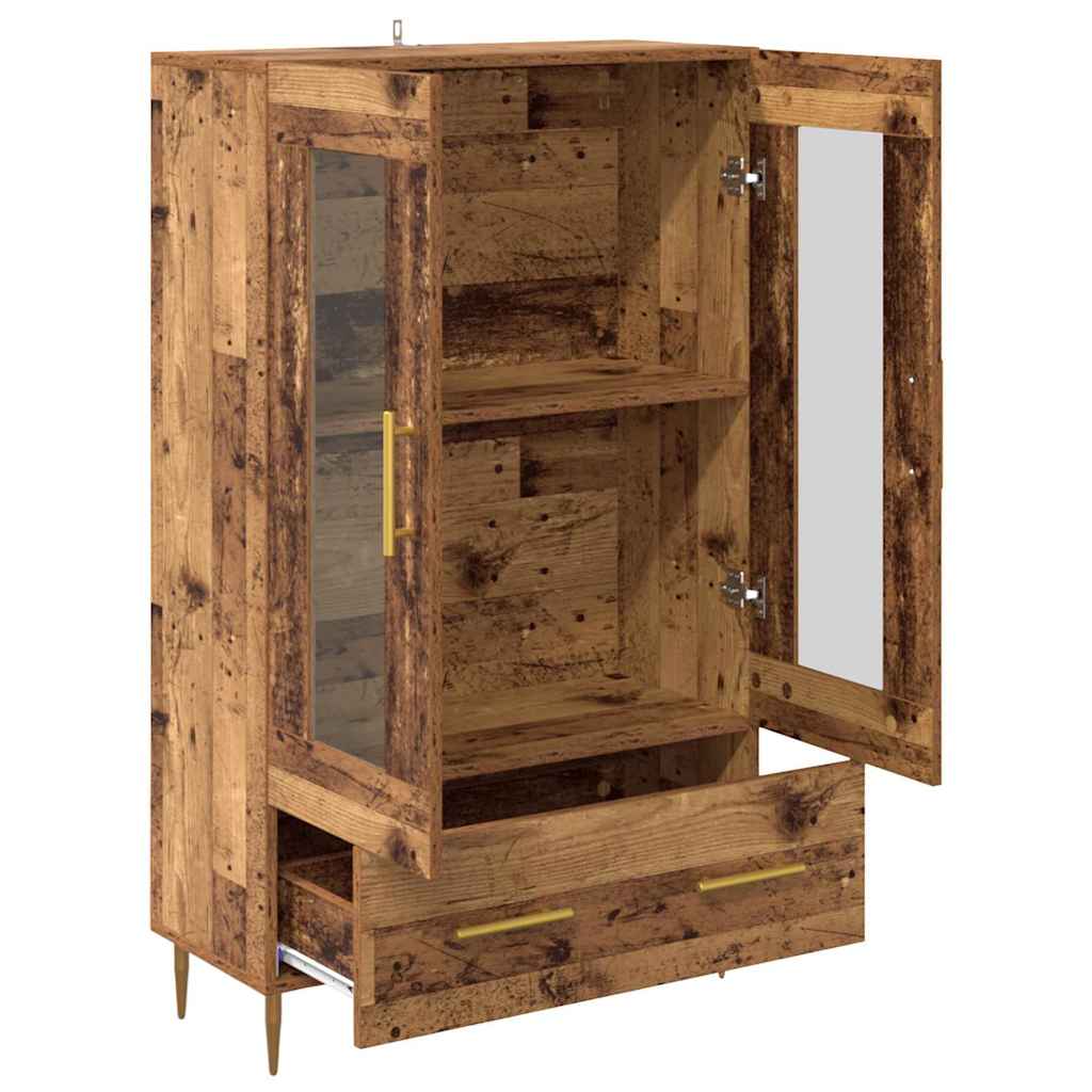 Highboard Altholz 69,5 x 31 x 115 cm Engineered Wood und Glas