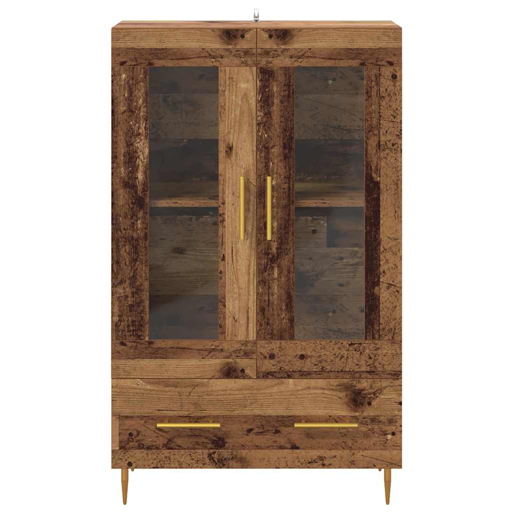 Highboard Altholz 69,5 x 31 x 115 cm Engineered Wood und Glas