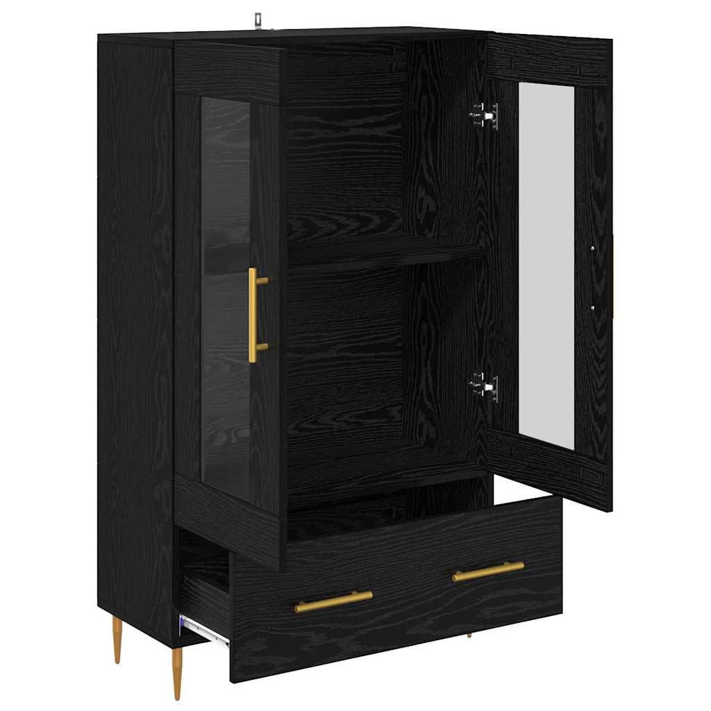 Highboard Schwarz Eichen-Optik 69,5 x 31 x 115 cm