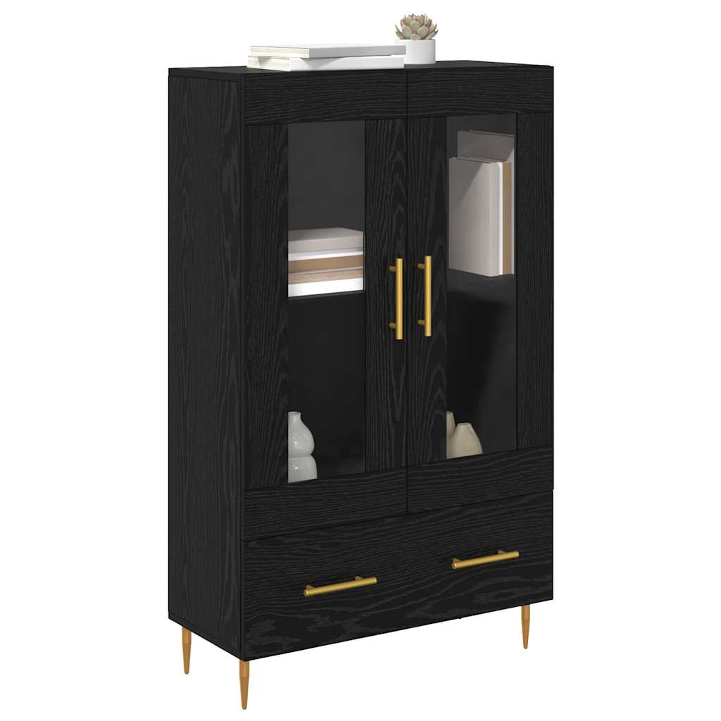 Highboard Schwarz Eichen-Optik 69,5 x 31 x 115 cm