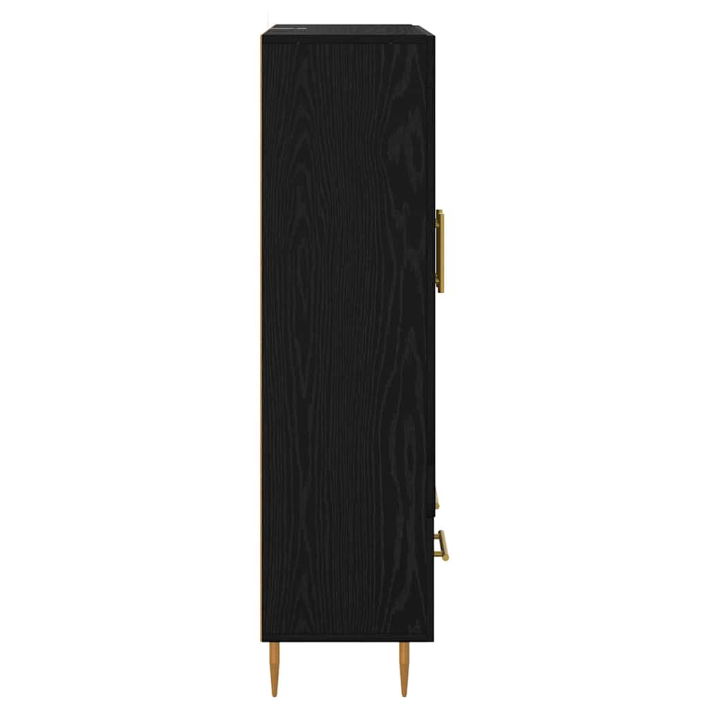 Highboard Schwarz Eichen-Optik 69,5 x 31 x 115 cm