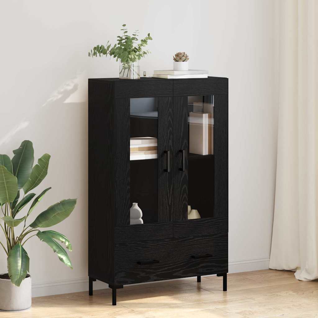 Highboard Schwarz Eichen-Optik 69,5 x 31 x 115 cm Holzwerkstoff
