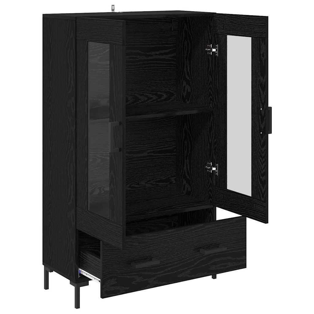 Highboard Schwarz Eichen-Optik 69,5 x 31 x 115 cm Holzwerkstoff