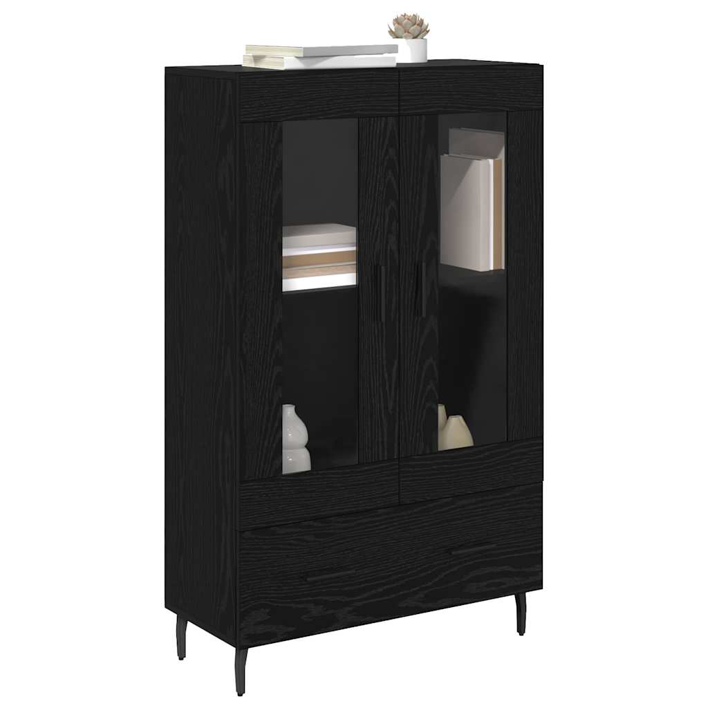 Highboard Schwarz Eichen-Optik 69,5 x 31 x 115 cm Holzwerkstoff