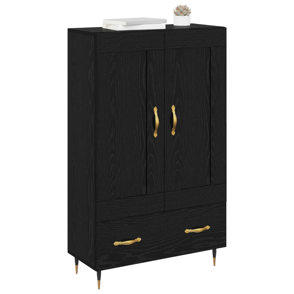 Highboard Schwarz Eichen-Optik 69,5 x 31 x 115 cm Holzwerkstoff