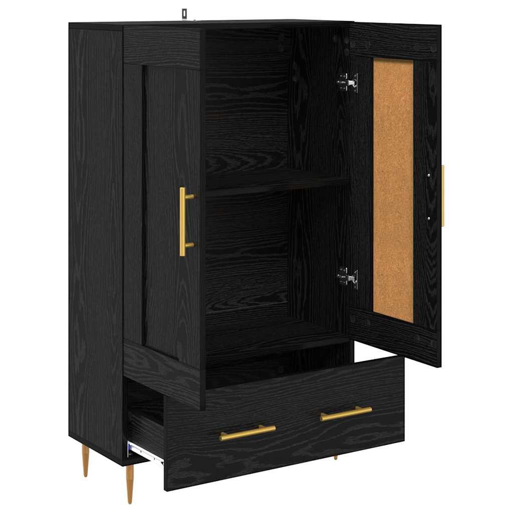 Highboard Schwarz Eichen-Optik 69,5 x 31 x 115 cm Holzwerkstoff