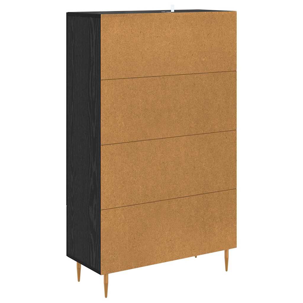 Highboard Schwarz Eichen-Optik 69,5 x 31 x 115 cm Holzwerkstoff