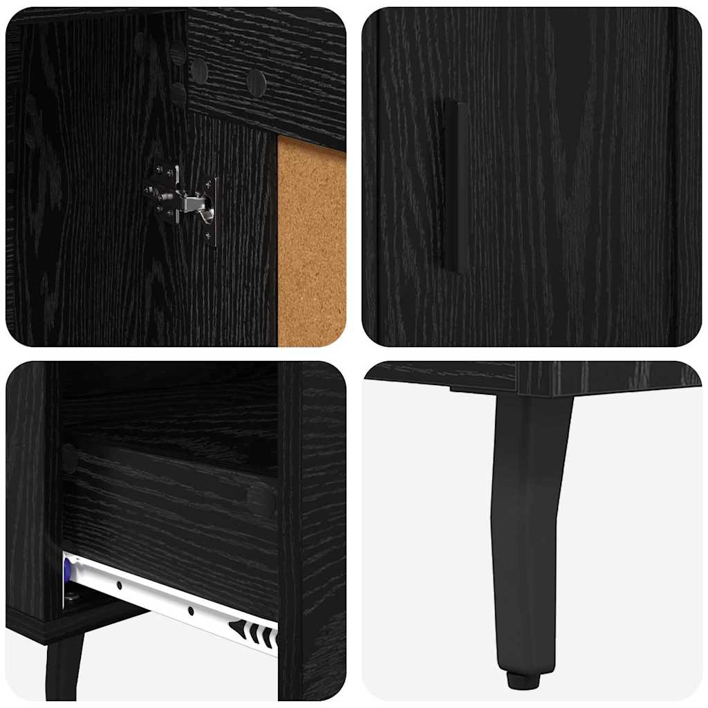Highboard Schwarz Eichen-Optik 69,5 x 31 x 115 cm Holzwerkstoff