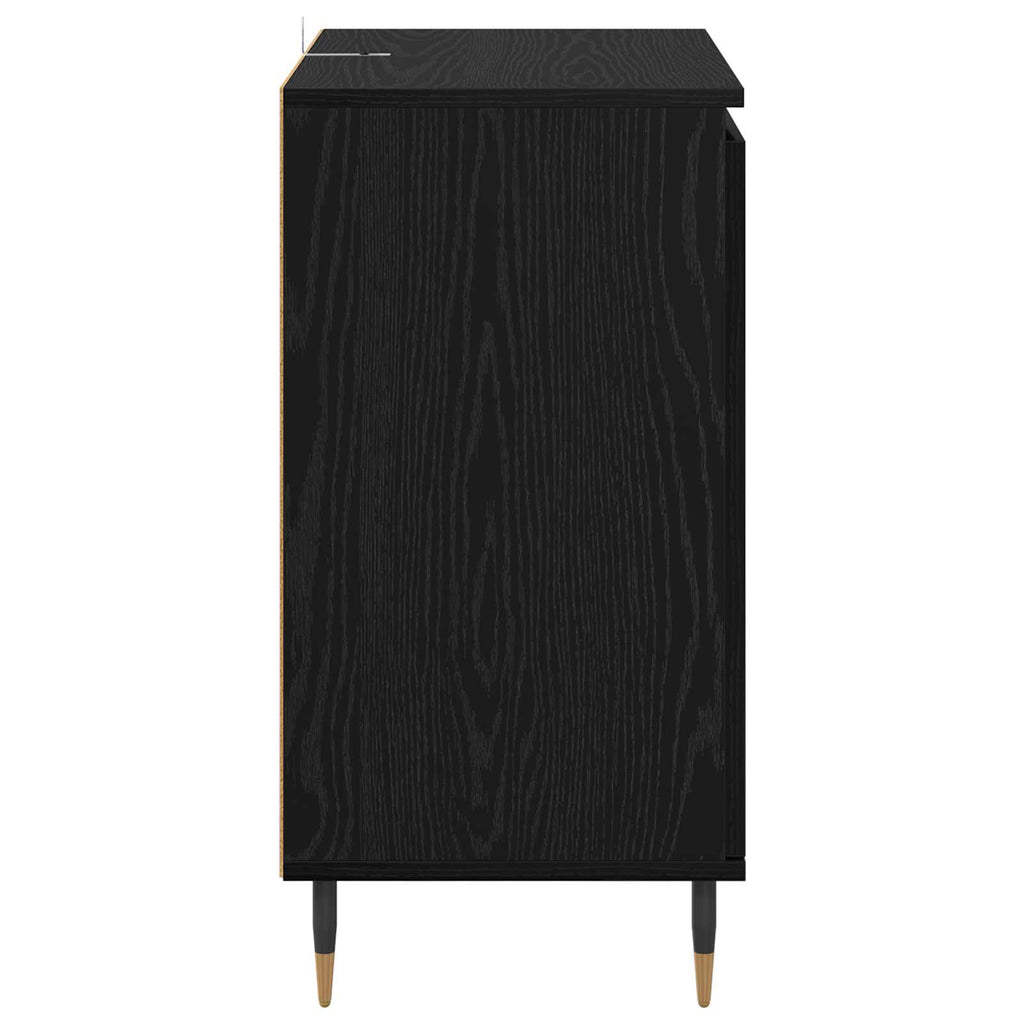 Sideboard Schwarz Eichen-Optik 60 x 35 x 70 cm Holzwerkstoff