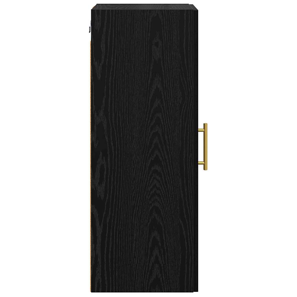 Wandschrank Schwarz Eichen-Optik 34,5 x 34 x 90 cm