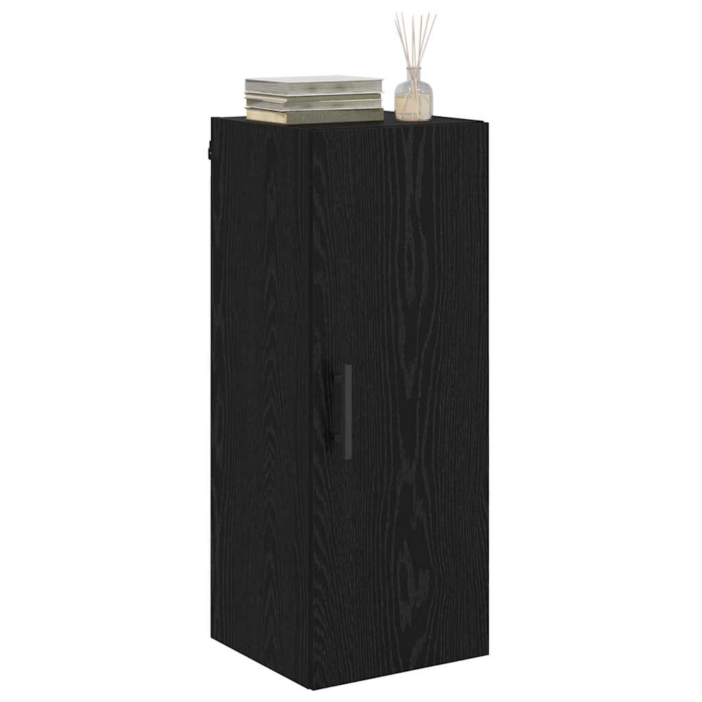 Wandschrank Schwarz Eichen-Optik 34,5 x 34 x 90 cm