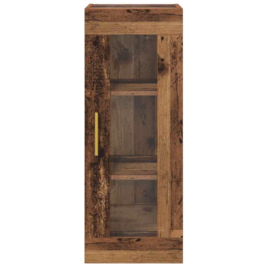 Wandschrank Altholz 34,5 x 34 x 90 cm Engineered Wood und Glas
