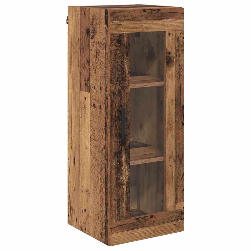 Wandschrank Altholz 34,5 x 34 x 90 cm Engineered Wood und Glas