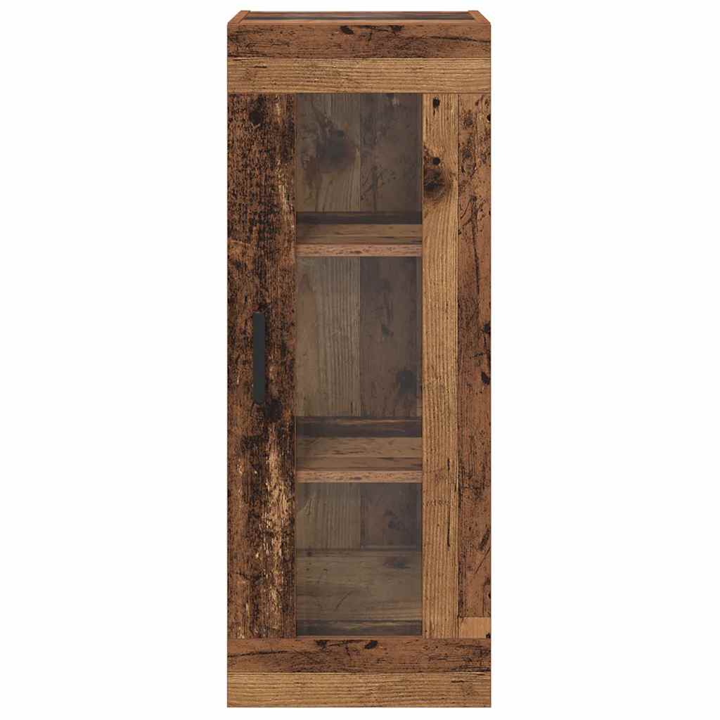 Wandschrank Altholz 34,5 x 34 x 90 cm Engineered Wood und Glas