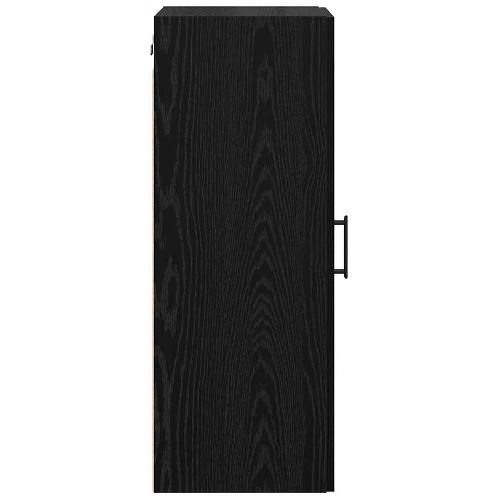 Wandschrank Schwarz Eichen-Optik 34,5 x 34 x 90 cm