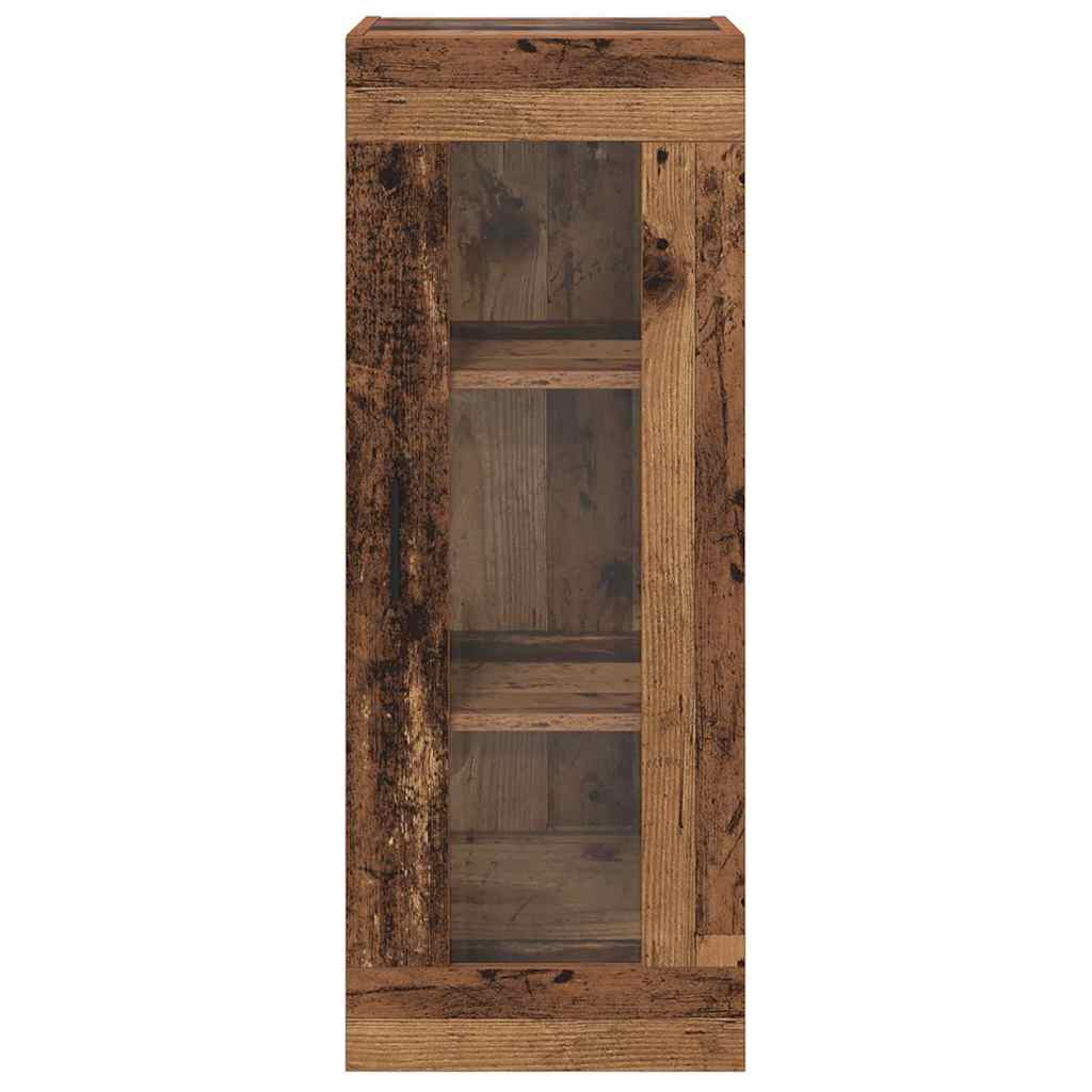 Wandschrank Altholz 34,5 x 34 x 90 cm Engineered Wood und Glas